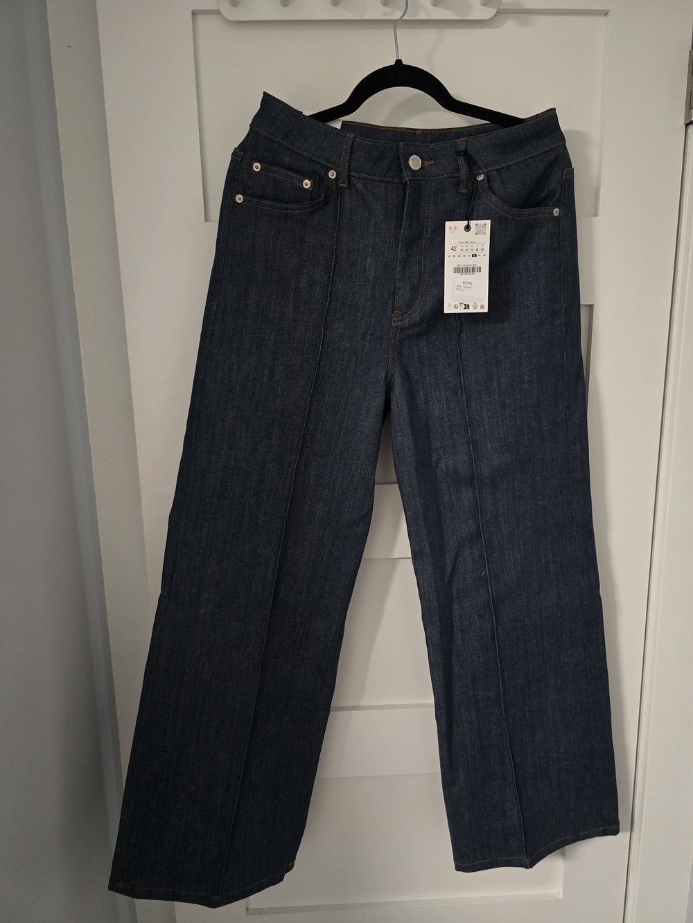 Zara Dark Indigo Wide-Leg Jeans